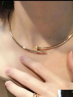 18K Plated Gold- Necklace - Elegant Women's Jewelry Choker